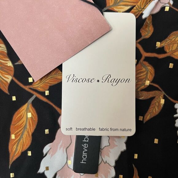 Harve Bernard Floral Black and Brown Women's Top - Picture 6 of 9